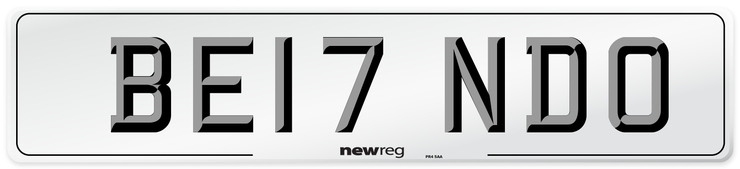 BE17 NDO Number Plate from New Reg